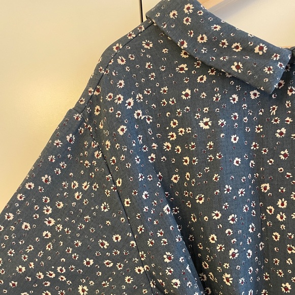 Maxi blue dress with flower prints - Picture 2 of 2